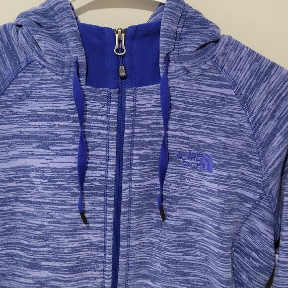 The North Face Polartec Stria Mezzaluna Hoodie Womens Small Blue Full Zip - Picture 4 of 7